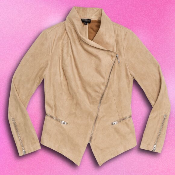 Rampage Jackets & Blazers - Size Large Y2K Rampage Tan Faux Suede Zipper Light Jacket